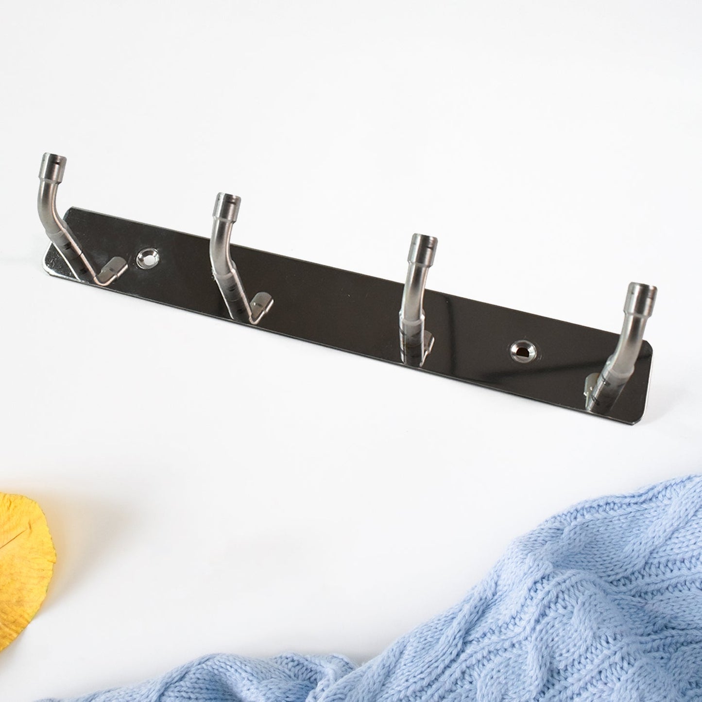 Stainless Steel Wall Mounted Coat 4 Hook Rack (20x3 / 1 Pc) Signature kart