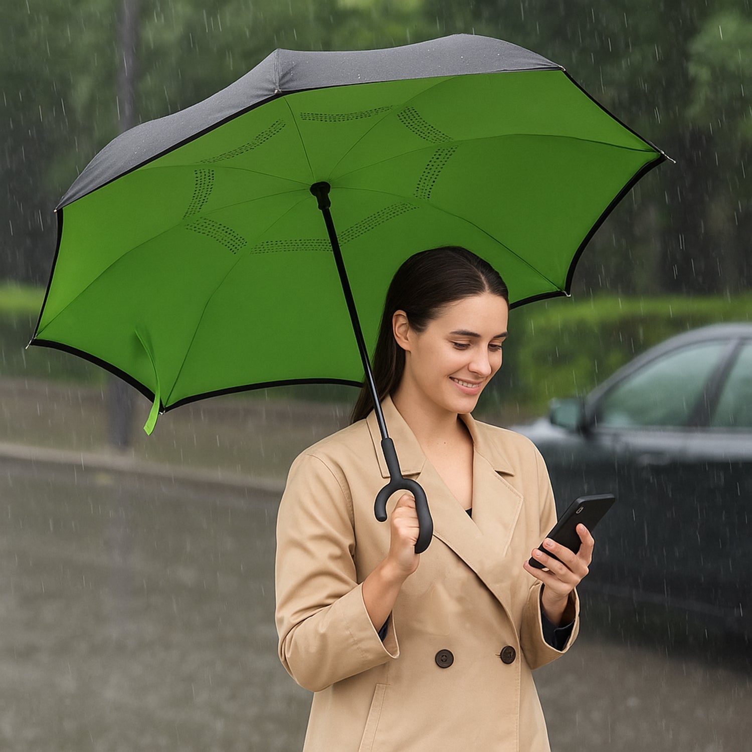 Foldable UV & Rain Umbrella with C-Shaped Handle – Kids (1 Pc / Mix Color) Signaturekarts