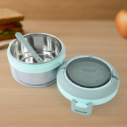 Ganesh Tiara 400ml Stainless Steel Insulated Lunch Box Leakproof Lid & Folding Spoon Signature kart
