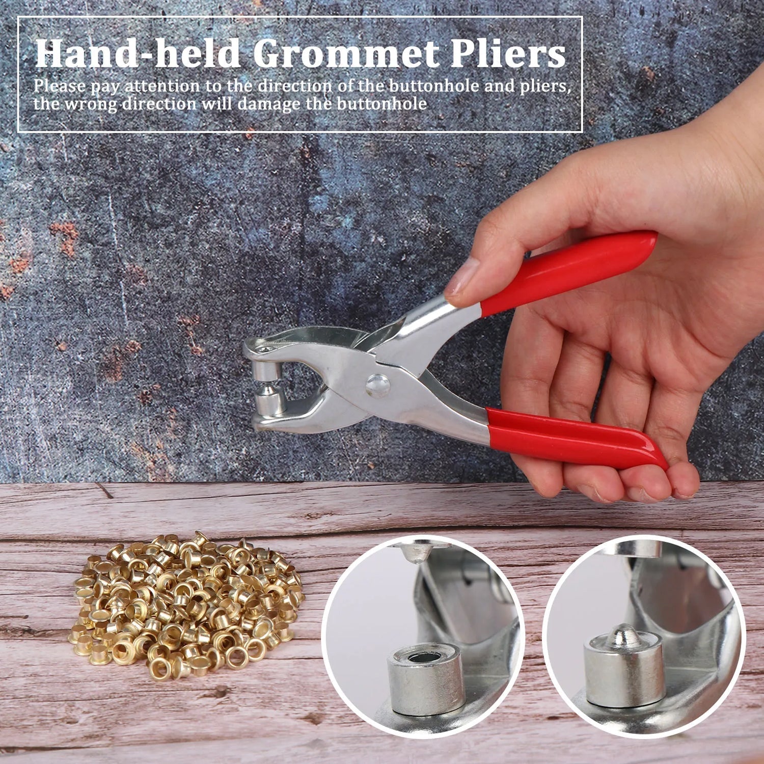 Grommet Setting Tool with 25 PCS Gold Eyelets Grommets Steel Hole Punch signaturekarts