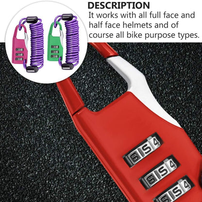 Anti-theft Dial Lock, Padlock, 3-Digit, Built-In Wire (1 Pc) Signature kart