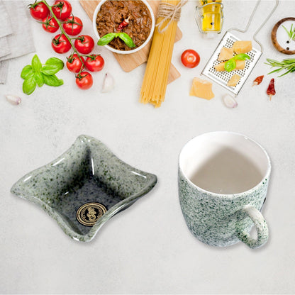 Ceramic Tea / cups / Mug Set Including Snacks / Serving Bowl Milk Cup, Coffee Cup, Tea Cup, Breakfast Cup, Drinking Mug or Outdoor for Household, Gift for Birthday, Wedding Party (4 Pcs set) signaturekarts