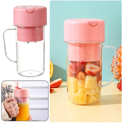 Portable Crusher Juicer With Handle & Straw, USB Rechargeable Multi Blades (420 ML) signaturekarts