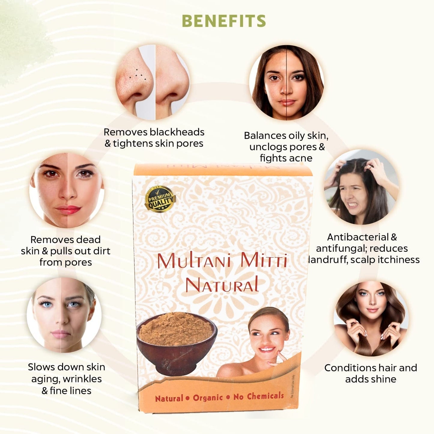 80gram Herbal Tan Removing Multani Mitti Face Pack For Skin Care Age Group signaturekarts