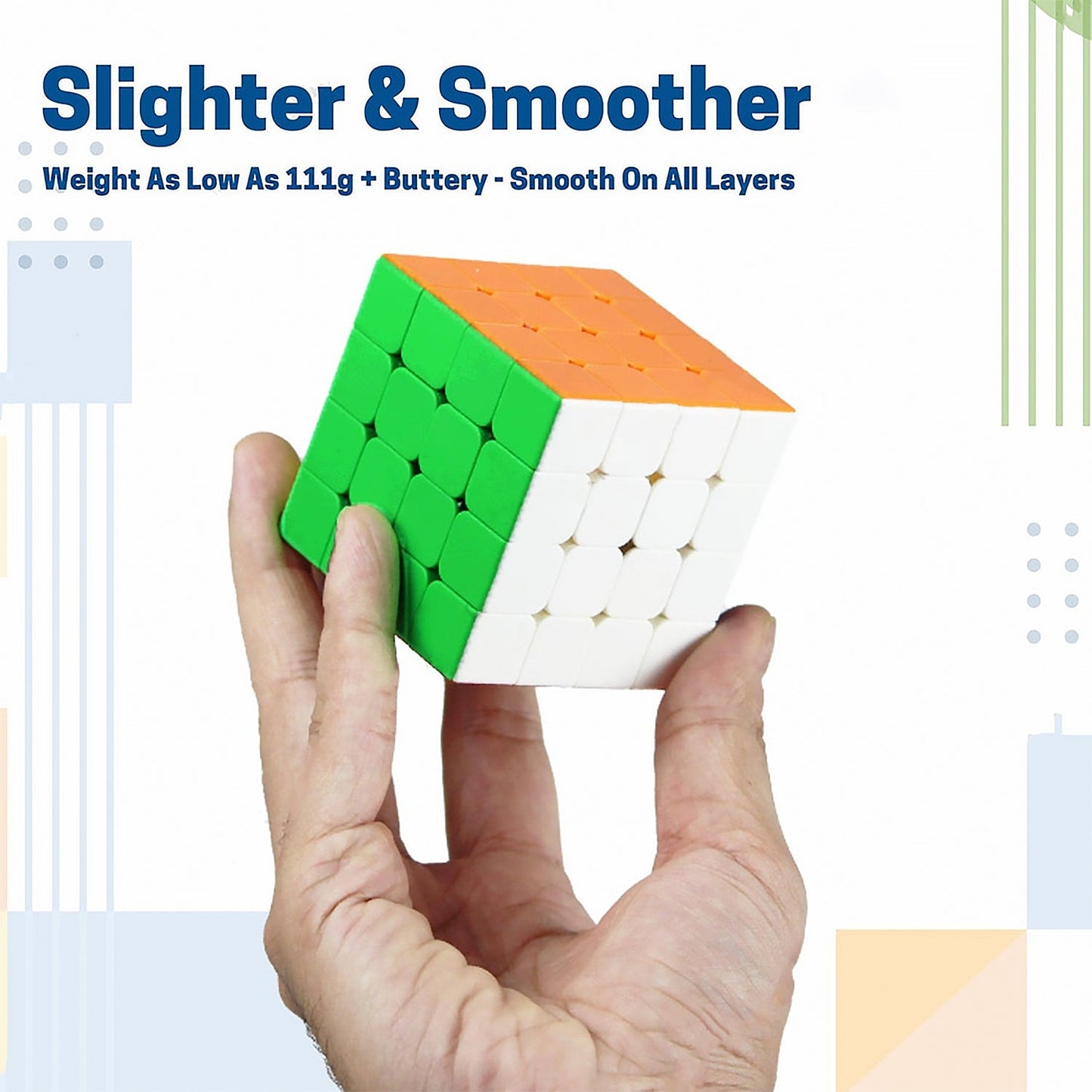 Small 4×4×4 High Speed Stickerless Magic Cube Puzzle Toy for Kids and Adults signaturekarts