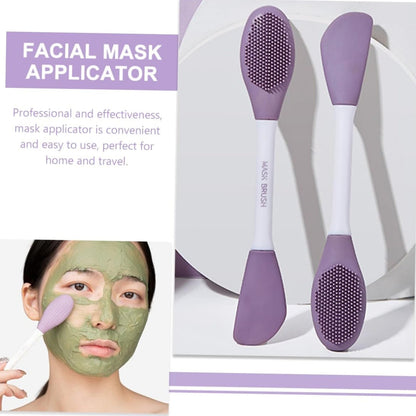 Double-Headed Silicone Mask Brush – Facial Cleansing & Mask Application Tool (1 Pc) signaturekarts