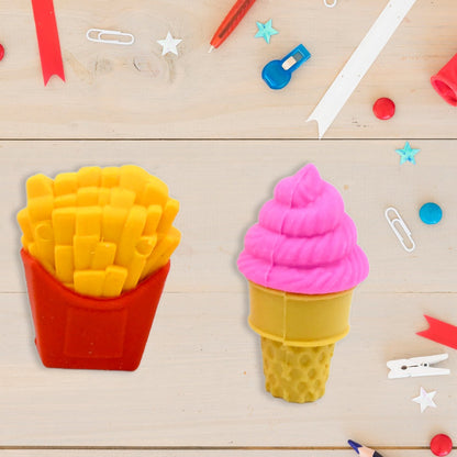 3D Food Fancy Colorful Erasers – Cute Novelty Eraser Set for Kids (1 Set) signaturekarts