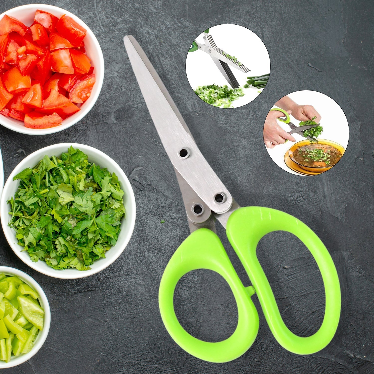 Premium 5 Blade Multipurpose Herb Scissors (1 Pc) signaturekarts