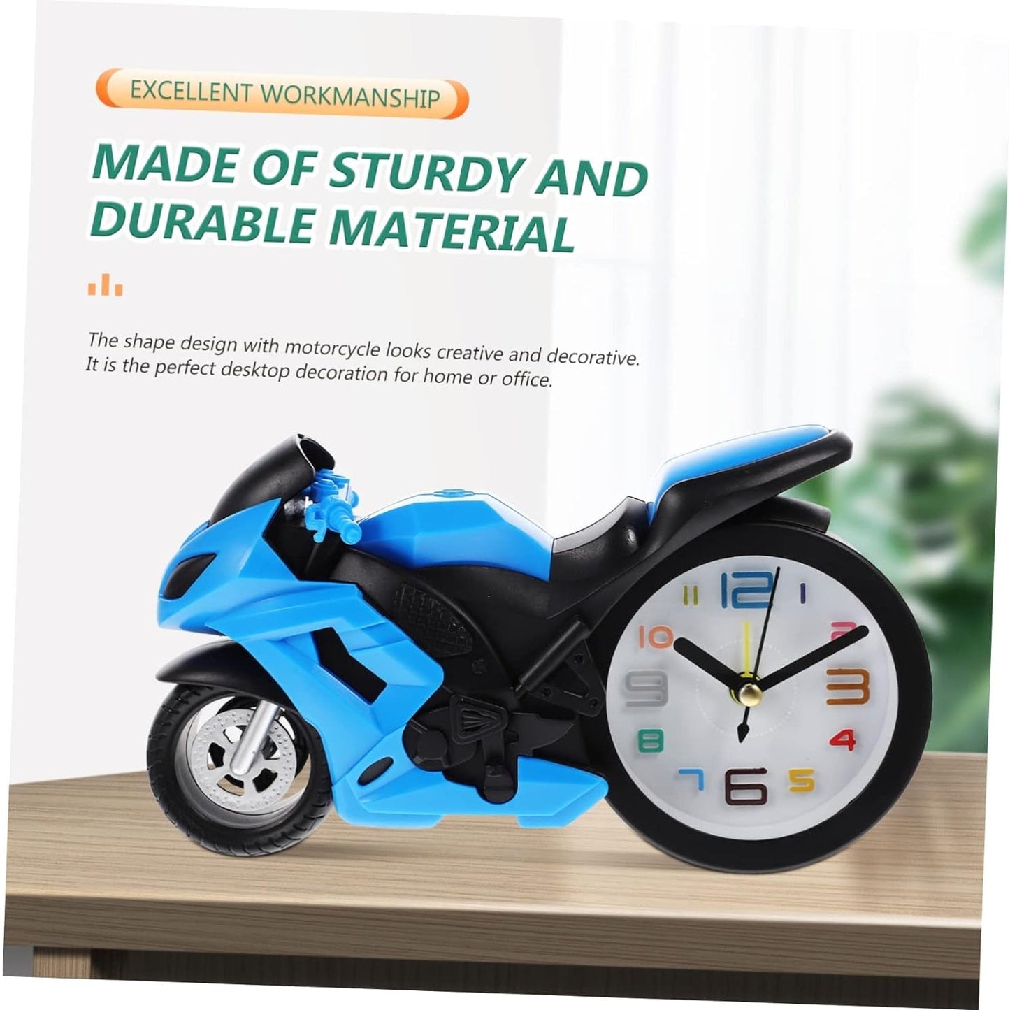 Retro Motorcycle Alarm Clock – Novelty Bike Engine Style Desk Clock signaturekarts