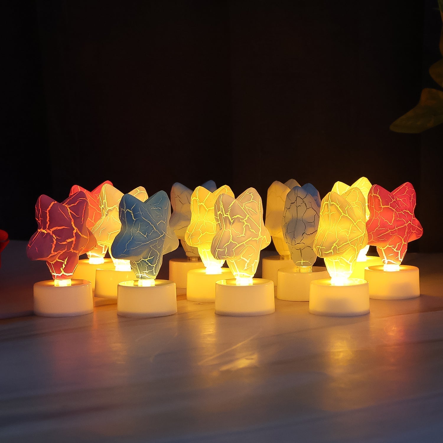 Star Shape Decorative LED Tealight Candles (12 Pc) signaturekarts