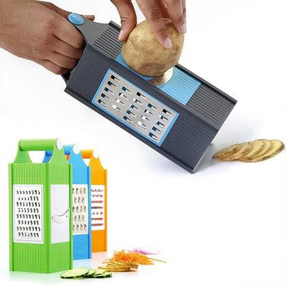 Steel and Plastic 4 in 1 Vegetable & Fruit Slicer Grater / Slicer (1 Pc) Signaturekarts