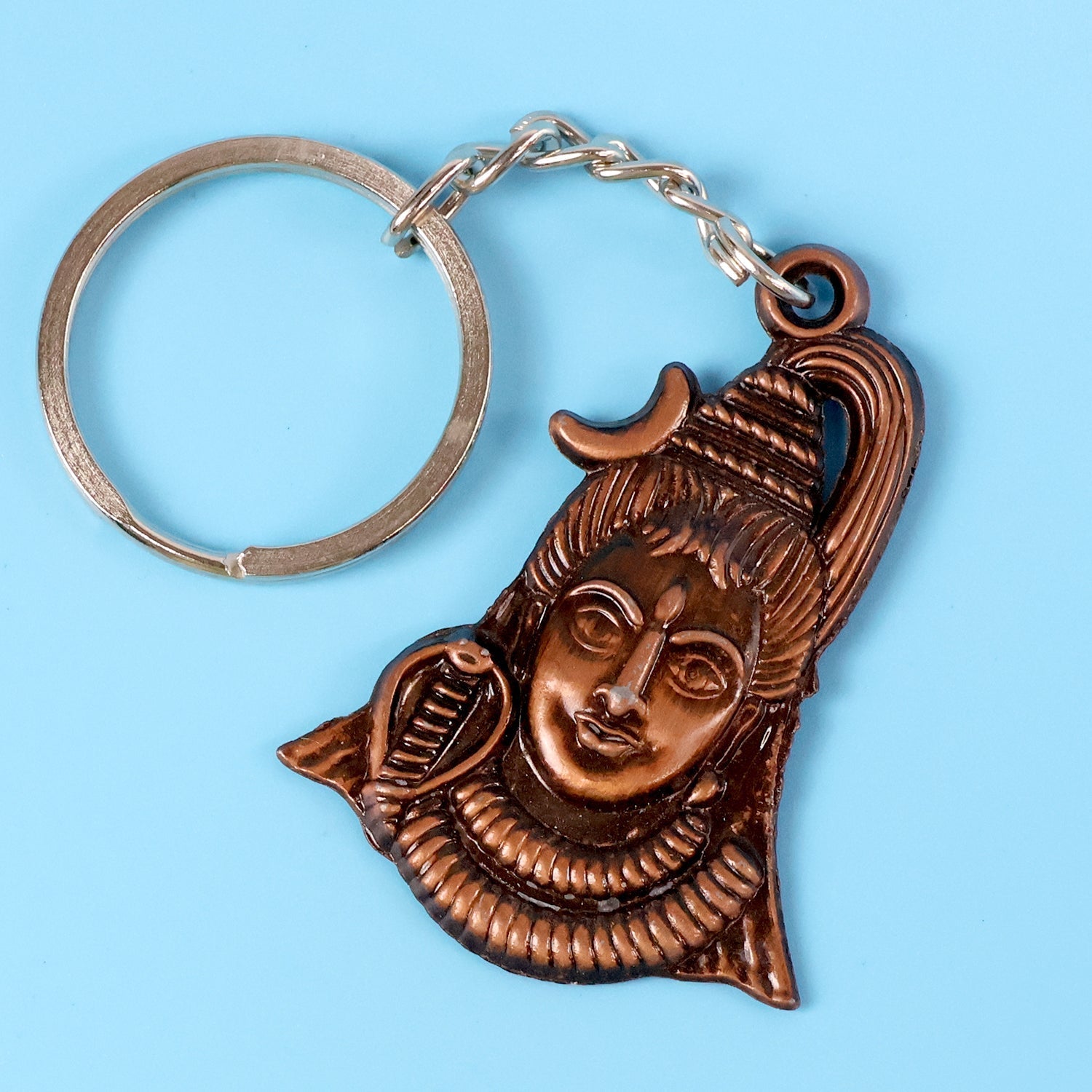 Lord Shiva Face Antique Finish Keychain (1 Pc) signaturekarts