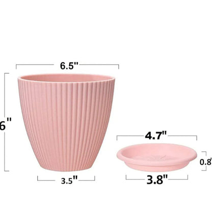 Plastic Flower Pot with Bottom Tray (5 Pcs Set) signaturekarts