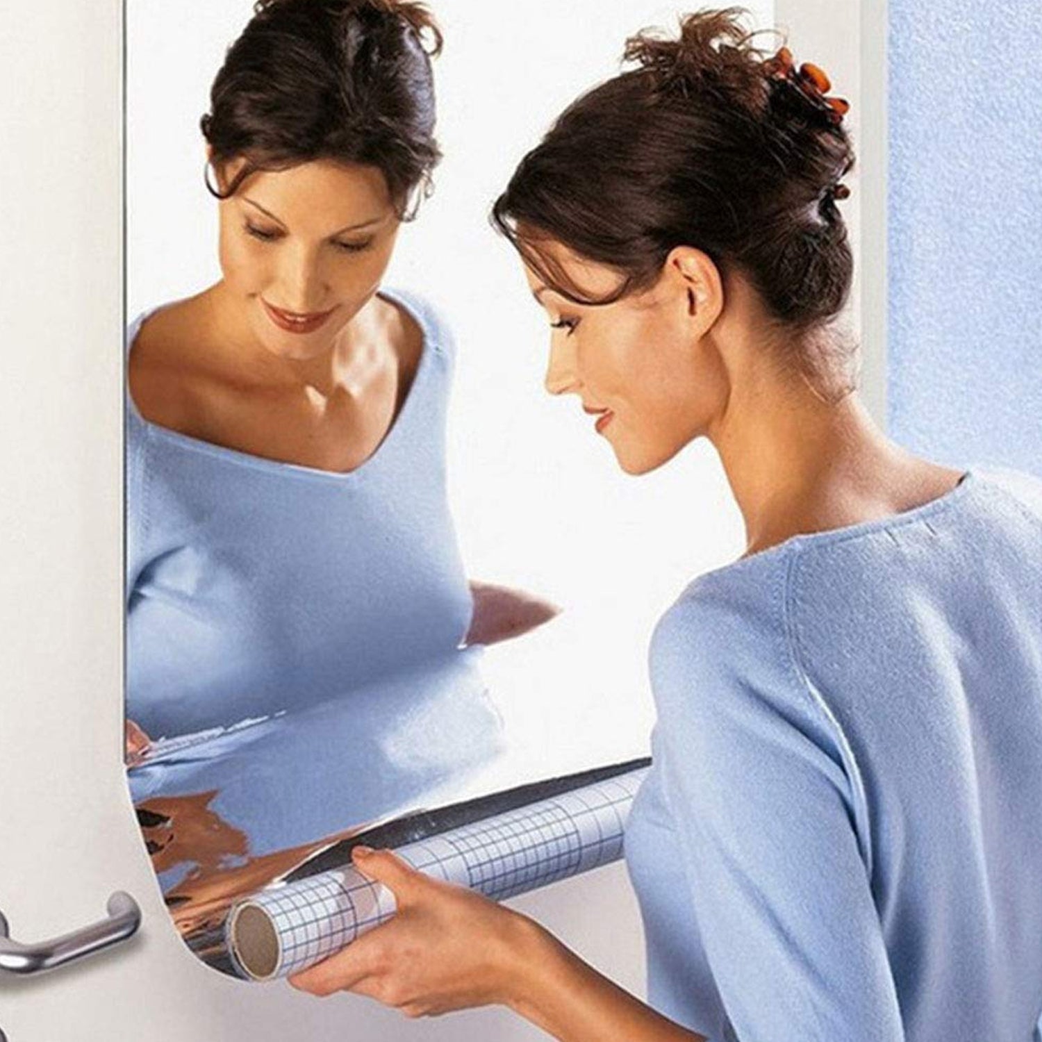 3D Mirror Wall Stickers Decorative Mirror Paper for Home, Living Room  (100×50 Cm ) signaturekarts