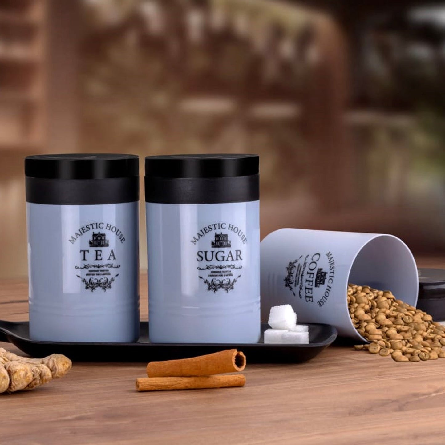 Airtight Containers – For Tea, Coffee, Sugar & More (3 Pcs Set) Signaturekarts