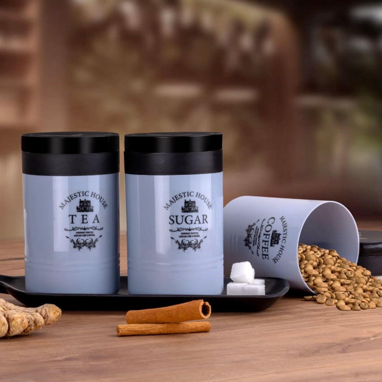 Airtight Containers – For Tea, Coffee, Sugar & More (3 Pcs Set) Signaturekarts