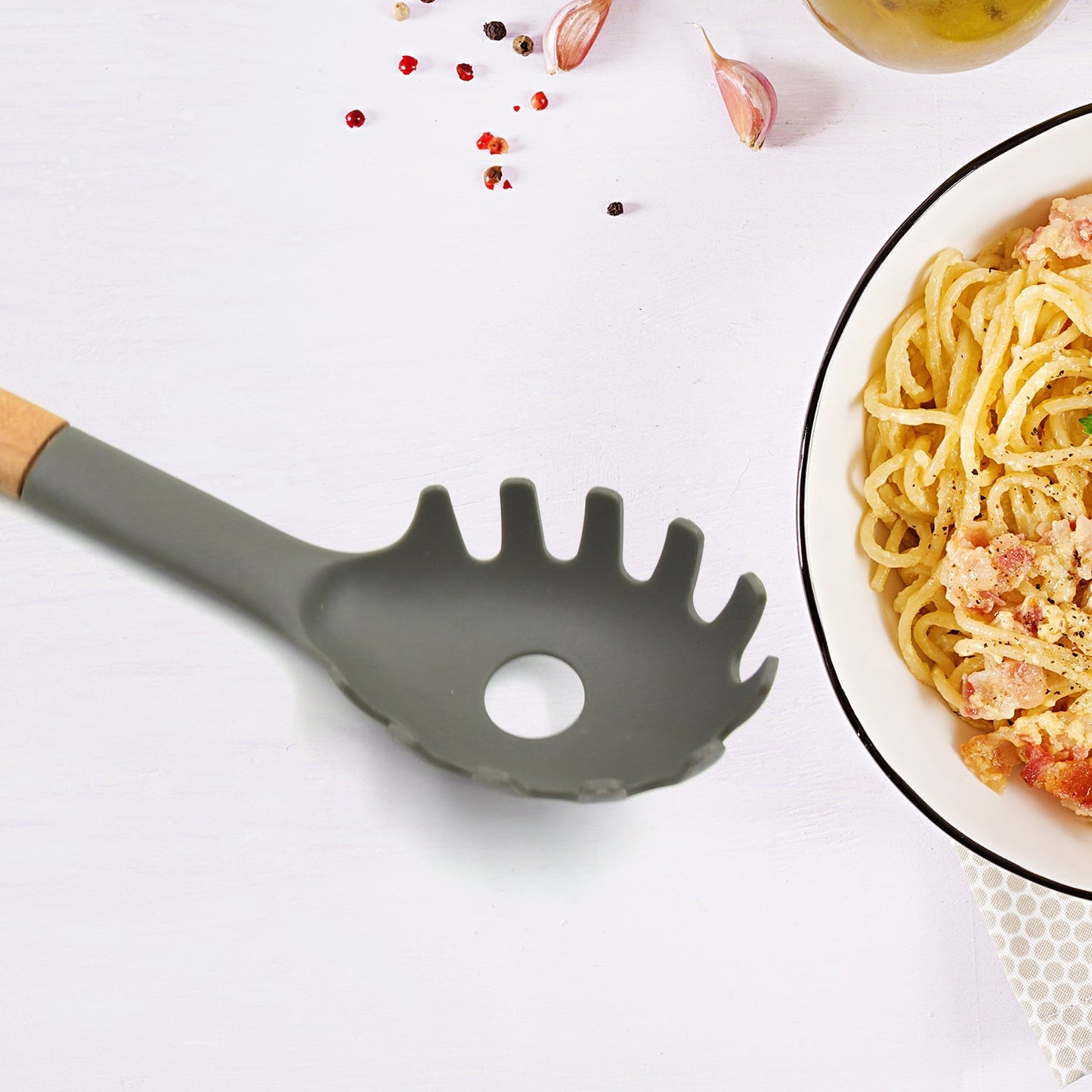 Plastic Kitchen Whisk Pasta Spoon Soup Spoon  1 Pc signaturekarts