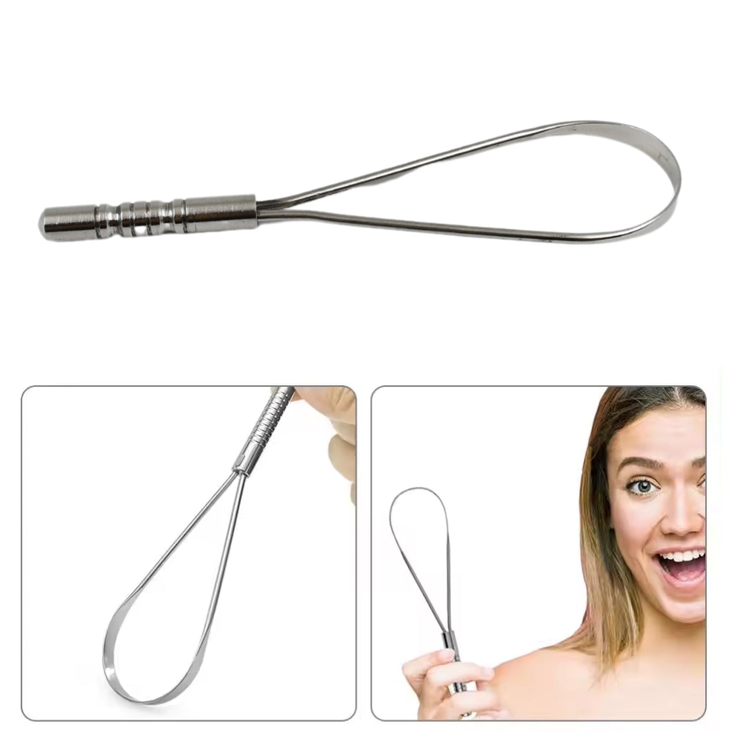 Steel Tongue Cleaner, Tongue Scraper (1 Pc) signaturekarts