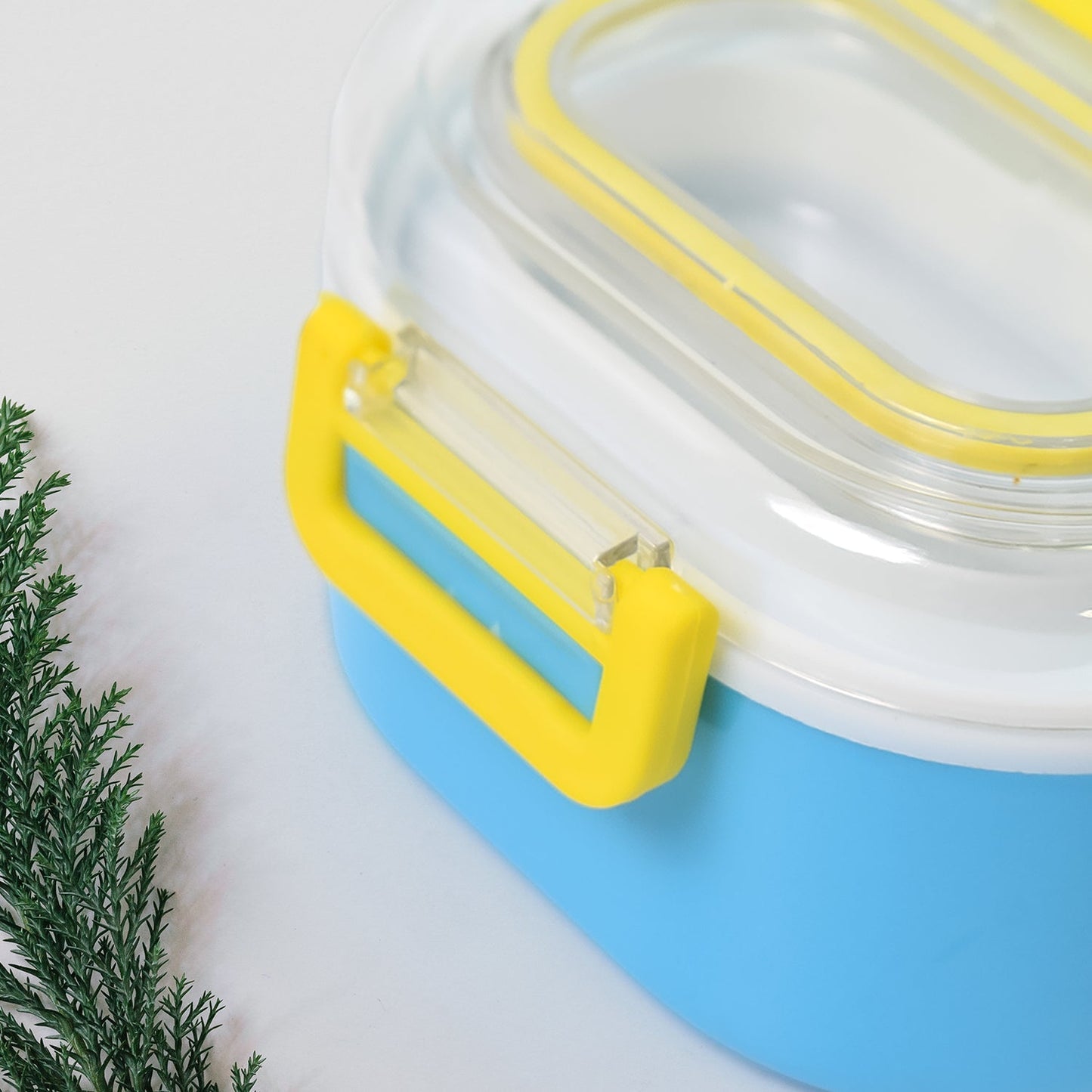 Durable Plastic Lunch box for Kids With 2 in 1 Spoon, Fork (1 Pc) Signaturekarts