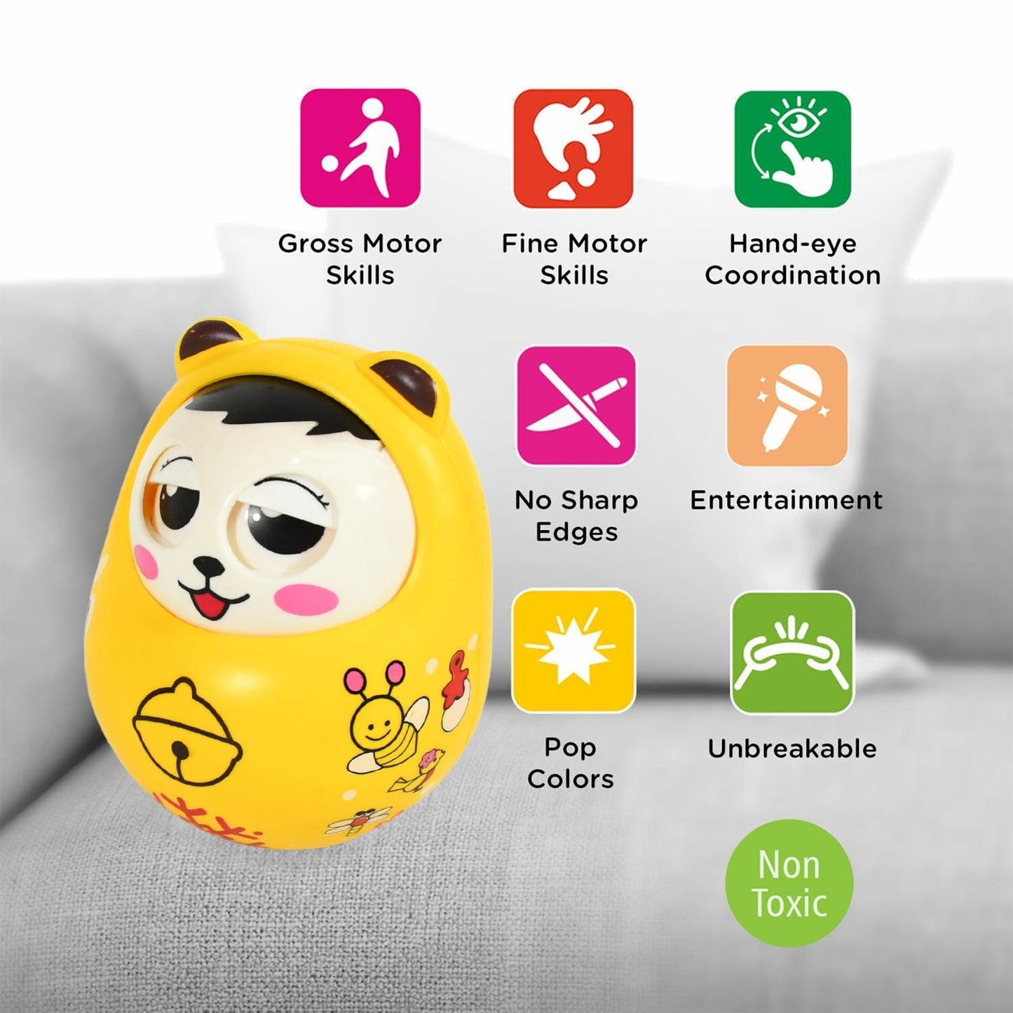 Musical Roly Poly Toy for Babies – Push & Shake Wobbling Doll signaturekarts