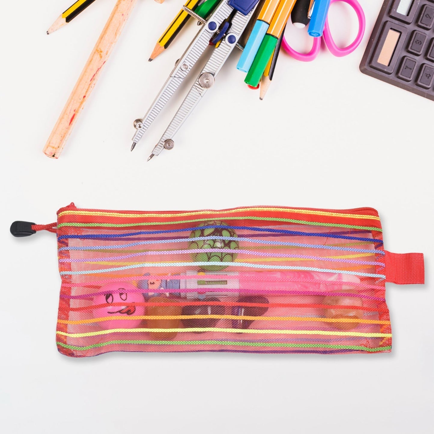 Transparent Zippered Nylon Mesh Multi Purpose Pouch / Purse Signaturekarts
