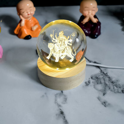 Ambaji 3D Crystal Ball lamps With Base (1 Pc) Signaturekarts