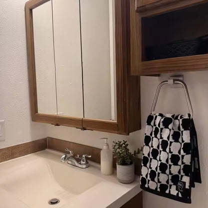 Unbreakable ABS Square Towel Ring Wall Mounted Stand / Holder (1 Pc) Signaturekarts