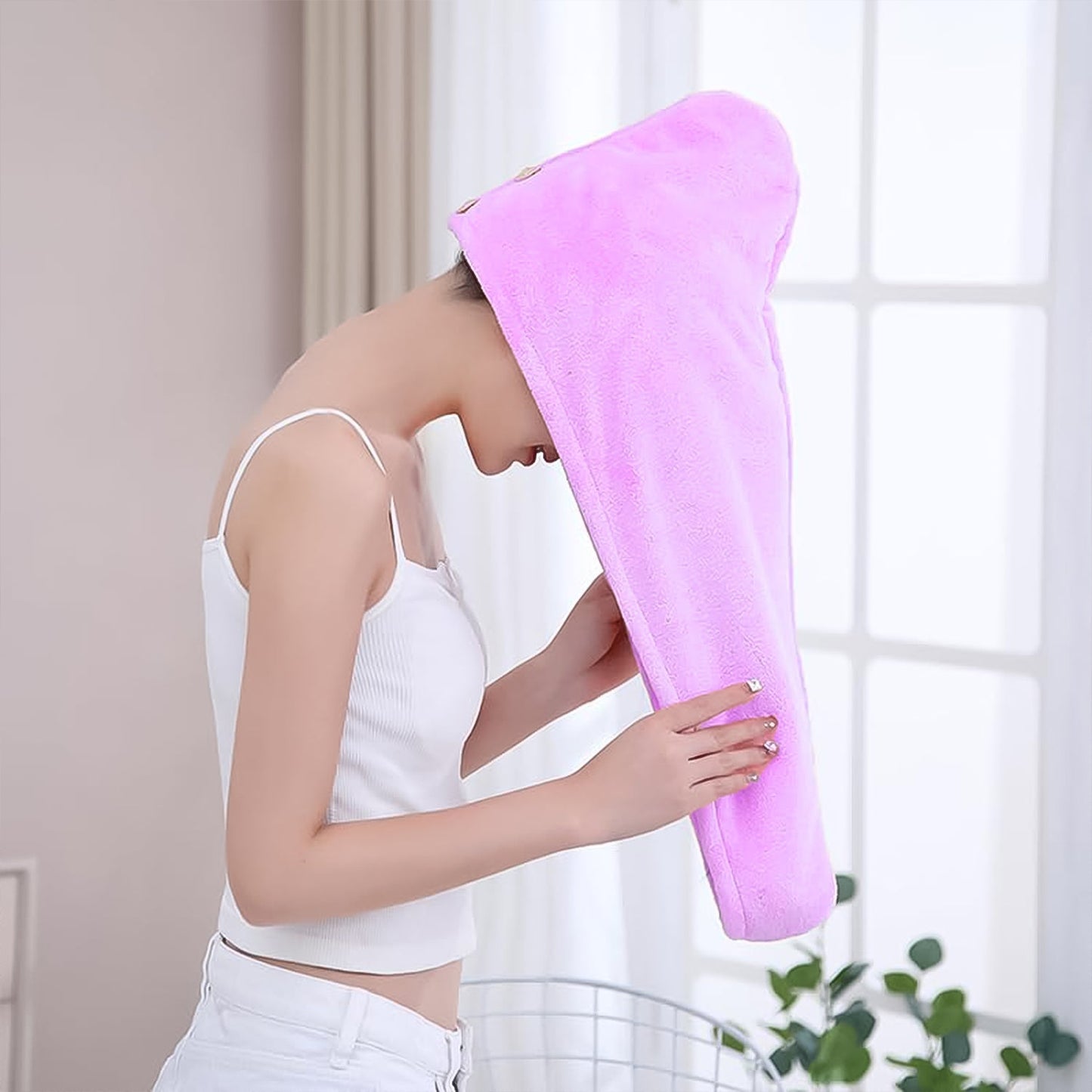 Quick Turban Hair-Drying Absorbent Microfiber Towel (1 Pc / Mix Design) Signature Kart