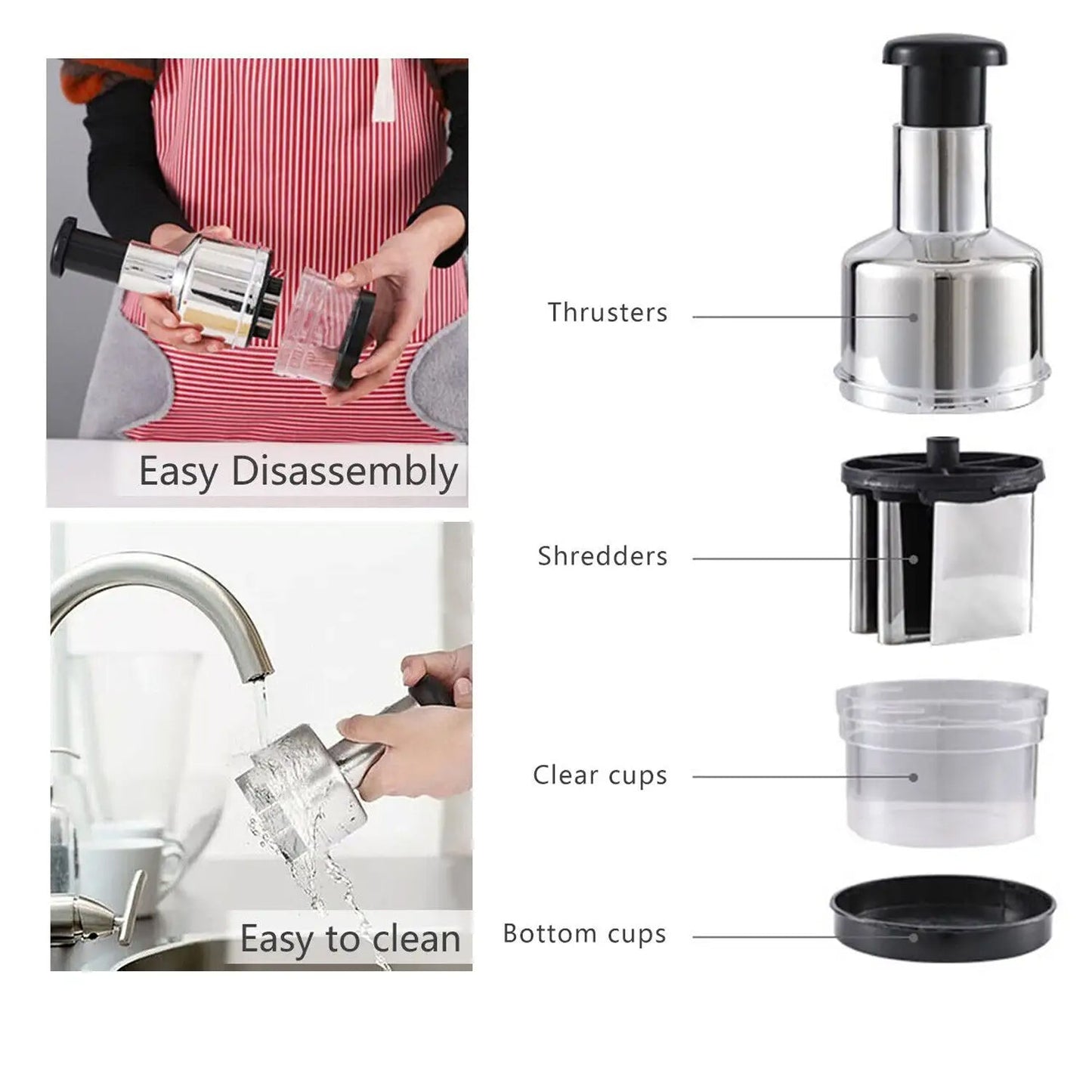 Stainless Steel Food Cutter & Chopper for Vegetables and Nuts signaturekarts