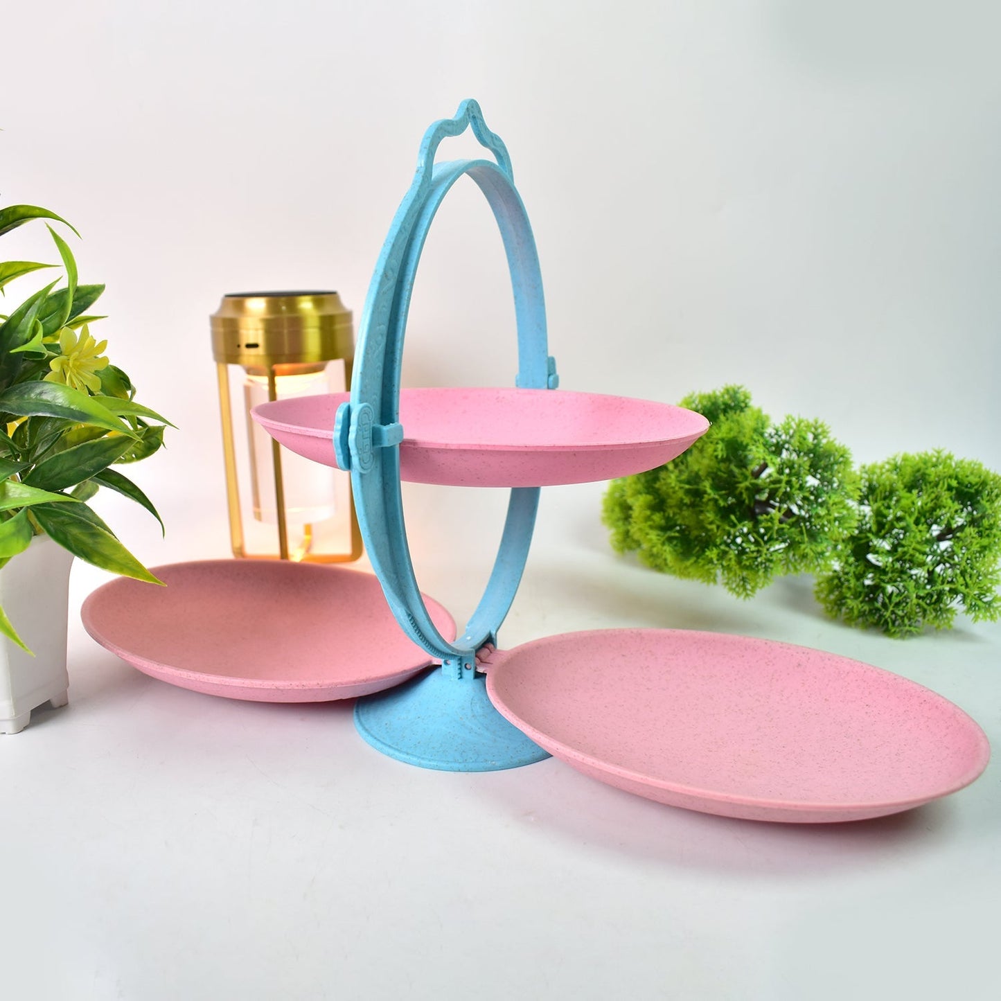 Foldable Fruit Plate Candy Dish | Multi Use Mirror Shape Dried Fruit Tray (1 Set) Signaturekarts