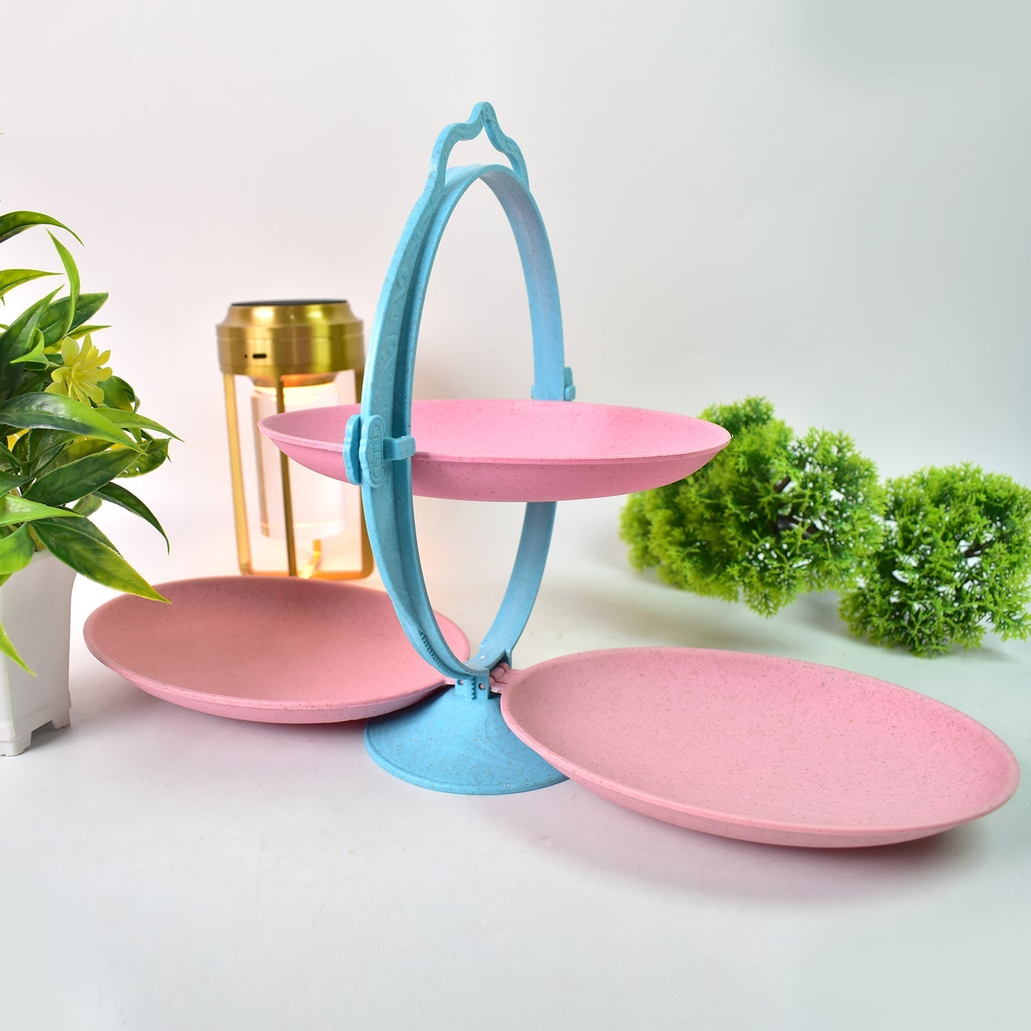 Foldable Fruit Plate Candy Dish | Multi Use Mirror Shape Dried Fruit Tray (1 Set) Signaturekarts