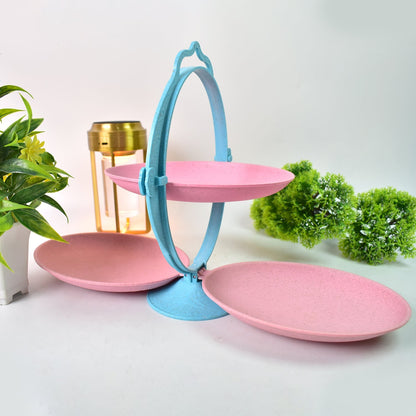 Foldable Fruit Plate Candy Dish | Multi Use Mirror Shape Dried Fruit Tray (1 Set) Signaturekarts