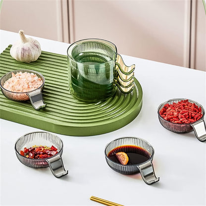 Plastics Dip Bowls, Dipping Sauce Bowls with Handle (4 Pcs Set / With Case) Signaturekarts