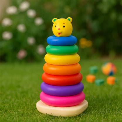 Plastic Baby Kids Teddy Stacking Ring Jumbo Stack Up Educational Toy 7pc Your Brand
