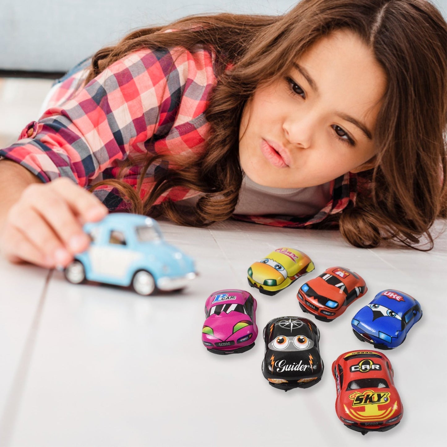 Mini Pull Back Car & Aeroplane PVC Plastic Pull Back Car Cartoon Toys (12 Pcs Set) Signaturekarts