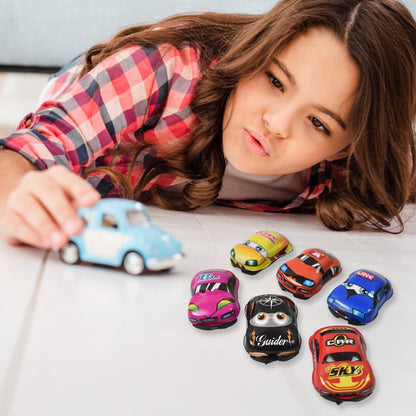 Mini Pull Back Car & Aeroplane PVC Plastic Pull Back Car Cartoon Toys (12 Pcs Set) Signaturekarts