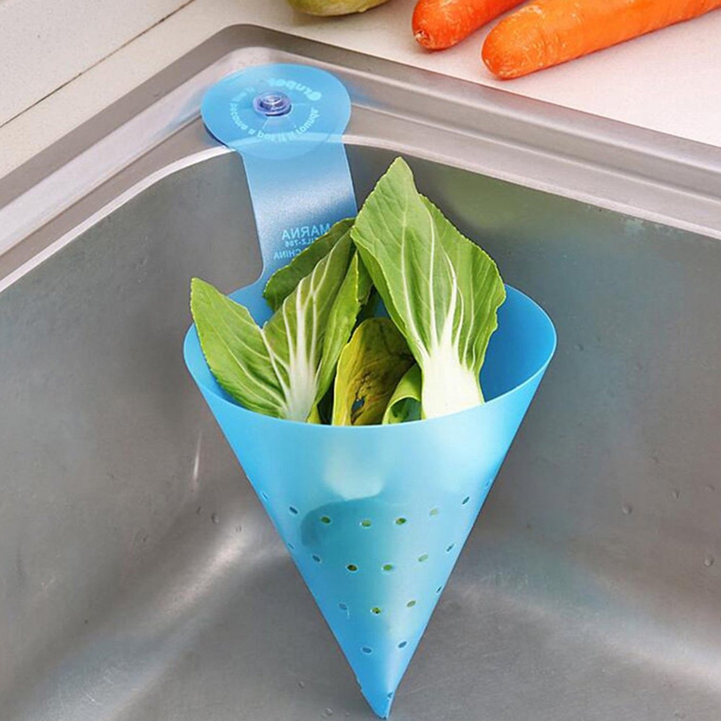 Multipurpose Hanging Sink Corner Strainer with Suction Cup (1 Pc) signaturekarts