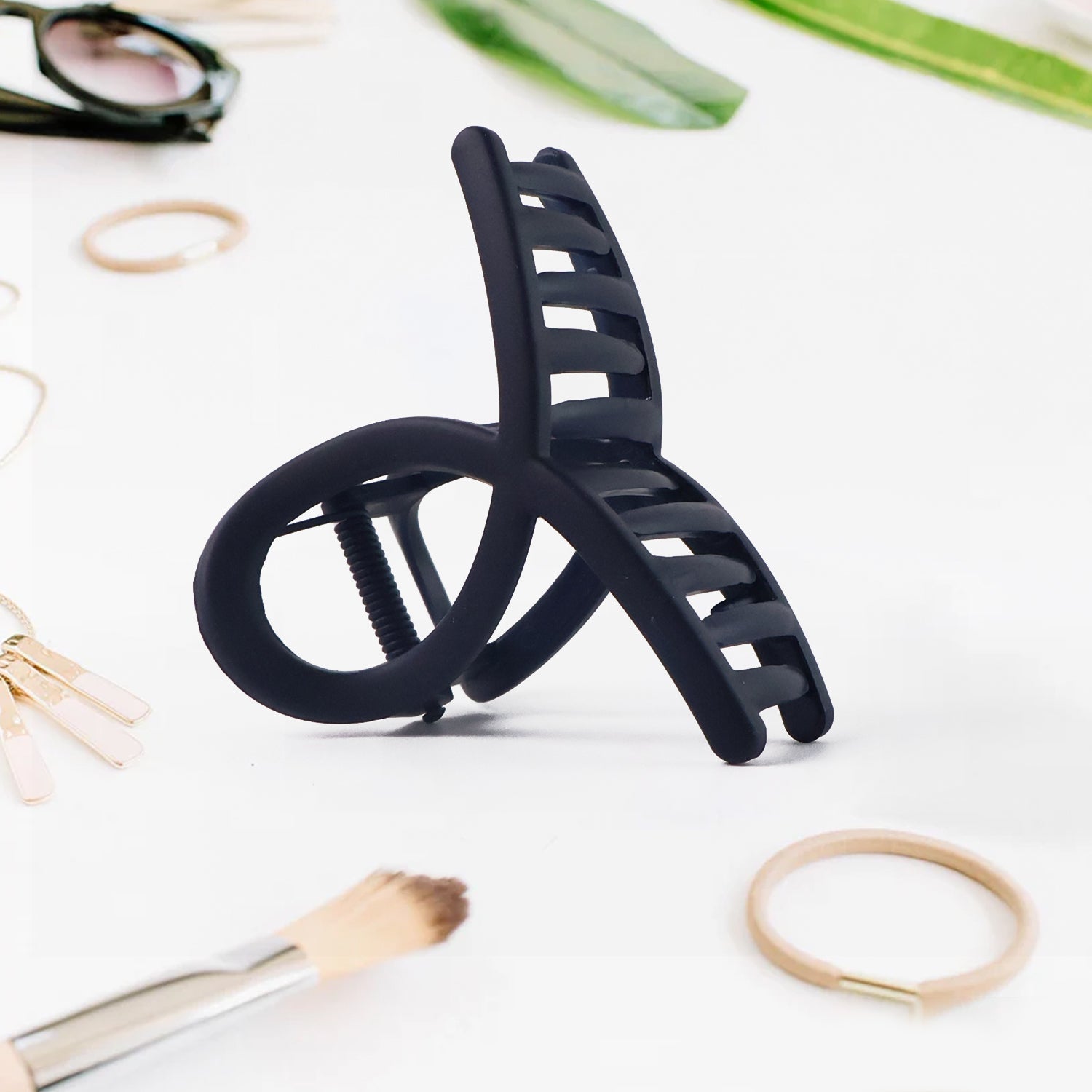 Plastic Hair Clamp Grip, Simple Matte Hair Barrette Clamp (12 Pc /  Mix Design) Signature Kart