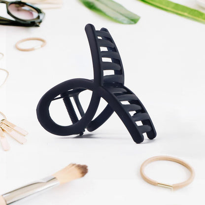 Plastic Hair Clamp Grip, Simple Matte Hair Barrette Clamp (12 Pc /  Mix Design) Signature Kart