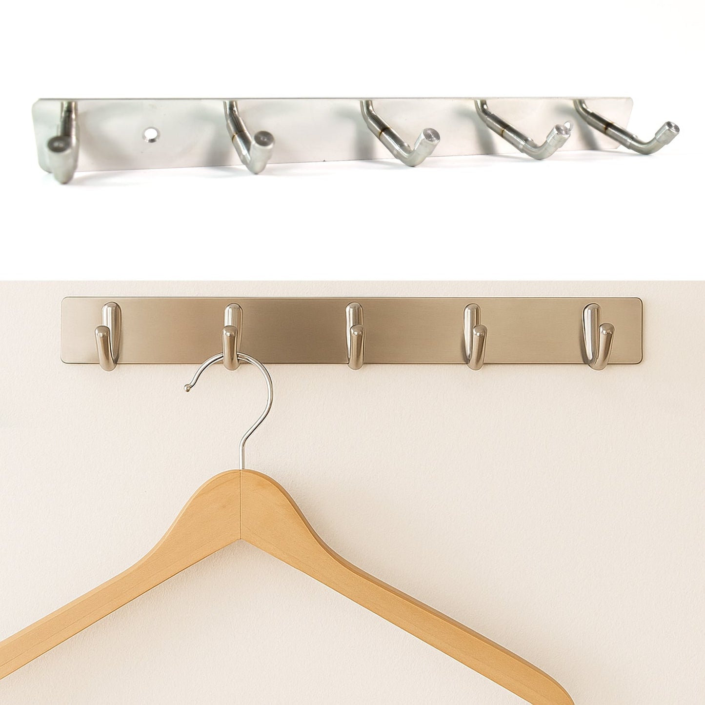 Stainless Steel Wall Mounted Coat 5 Hook Rack (26x3 / 1 Pc) Signature kart