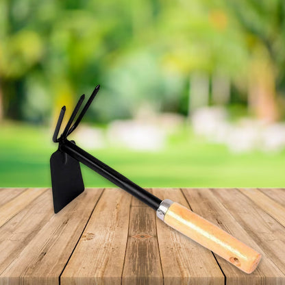 2 in 1 Double Hoe Gardening Tool with Wooden Handle Signature Kart