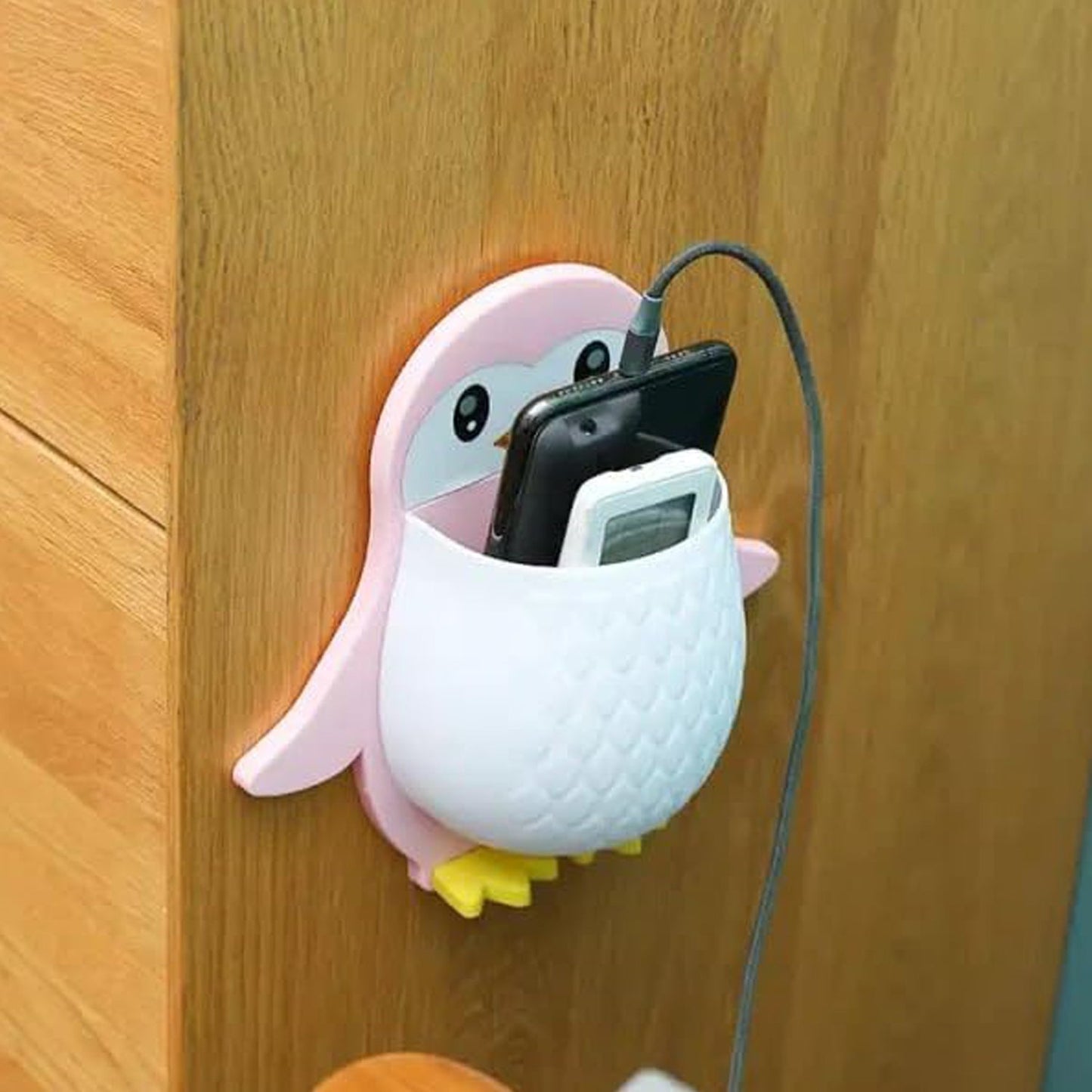 Penguin Storage Box, Wall Nightstand, Office Plastic Wall Mount signaturekarts