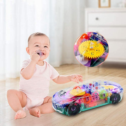 Rotating Transparent Gear Concept Car with Musical and 3D Flashing Lights Toy signaturekarts