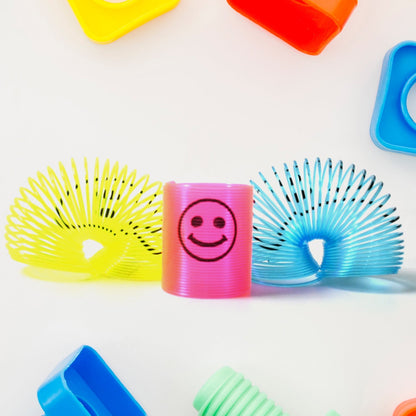 Multicolor Magic Smiley Spring, Spring Toys, Slinky spring toy(12 Pcs Set) signaturekarts