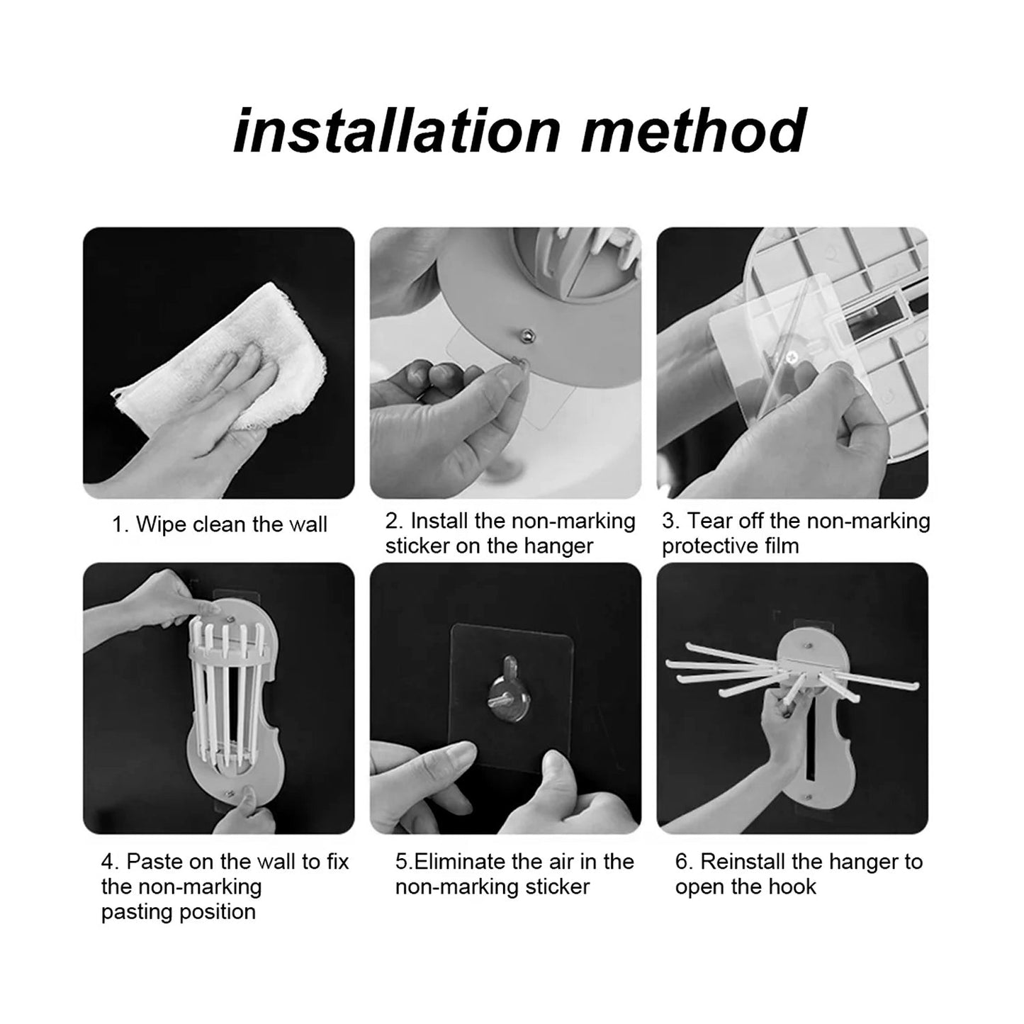 Plastic 7 in 1 Retractable Wall Mounted Pull Out Hanger for Kitchen Bath Signaturekarts