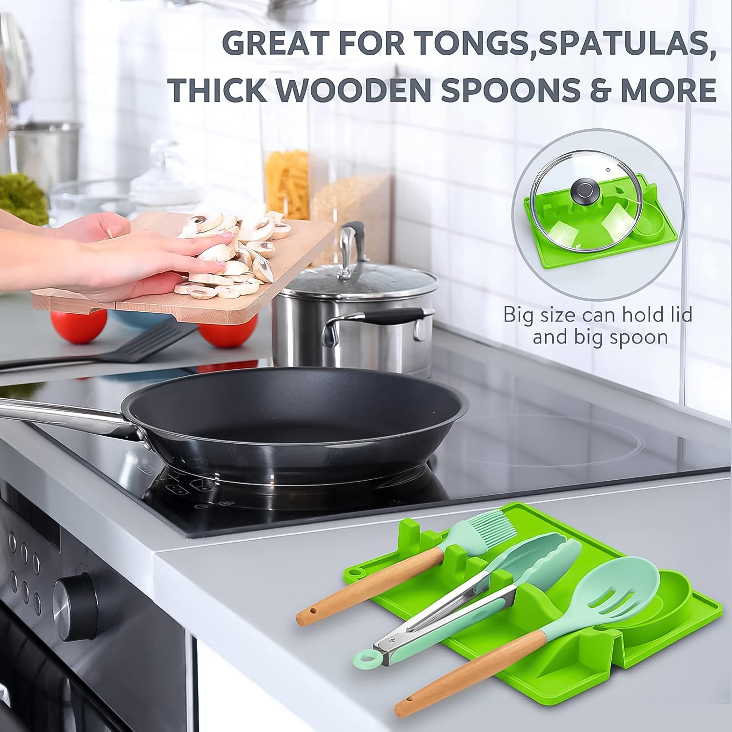 4-Slots Silicone Multifunctional Spoon Holders Fork Spatula Rack (1 Pc) Signaturekarts
