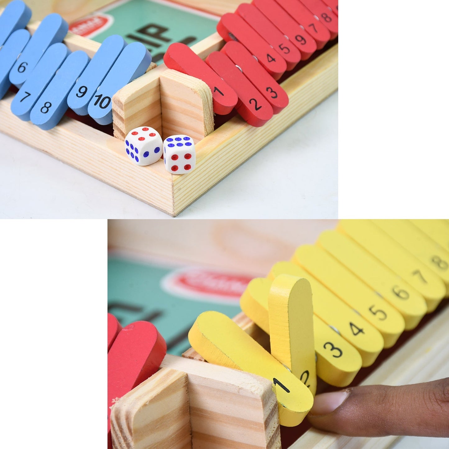 Shut The Box Dice Game, Classic Flip Me Multiplayer Game (1 Set) Signaturekarts
