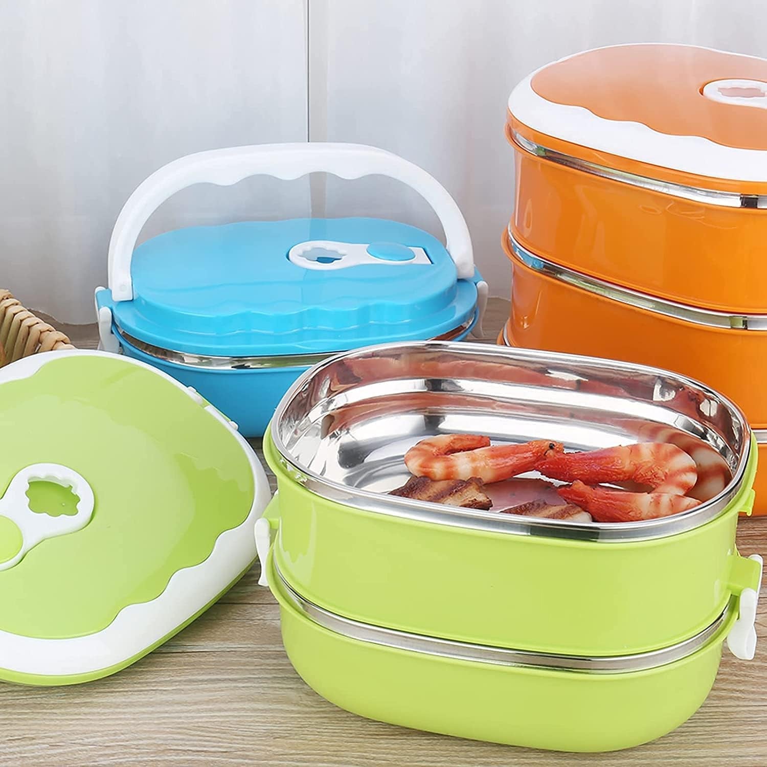 Lunch Box 900/1800ml Stainless Steel Kitchen Insulated Thermal Lunch Box signaturekarts