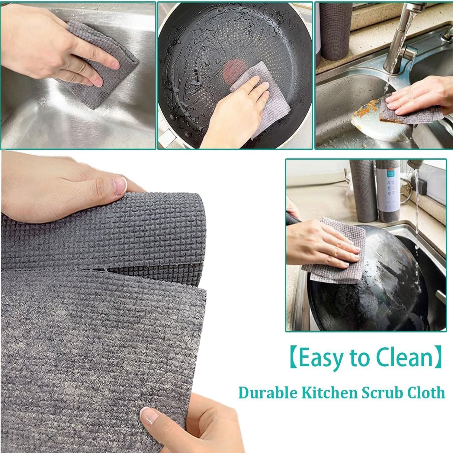 Durable Microfiber Kitchen Scrub Cloth (20×22cm, 1 Pc) signaturekarts