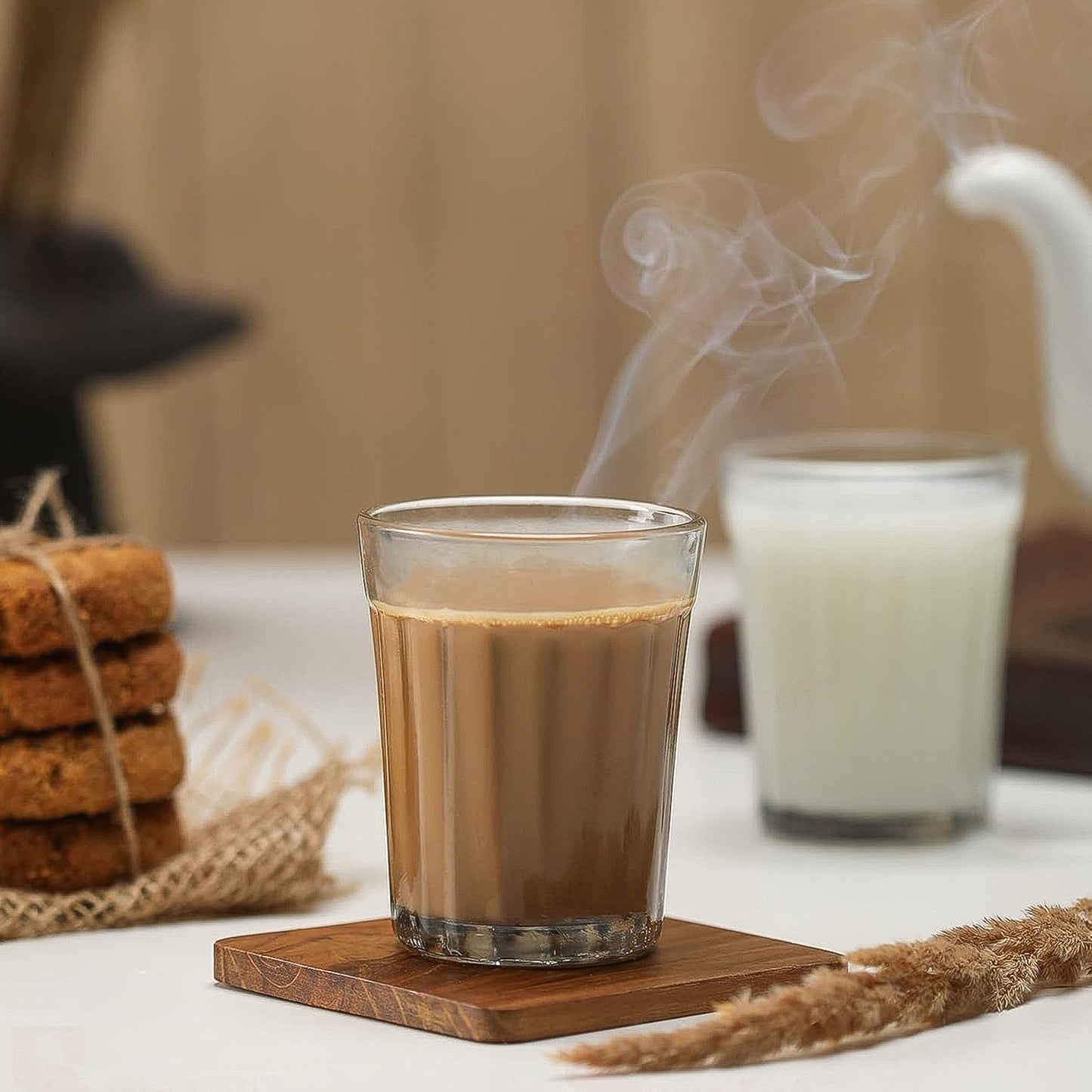 Supermom Plastic Chai Pyali Transparent Tea Glass Set (130ML / 6 Pc) signaturekarts